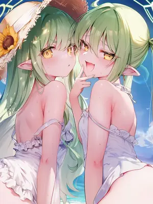 [Shinkualtt] 海边铁道双子 | ノゾミ&ヒカリ [AI Generated]